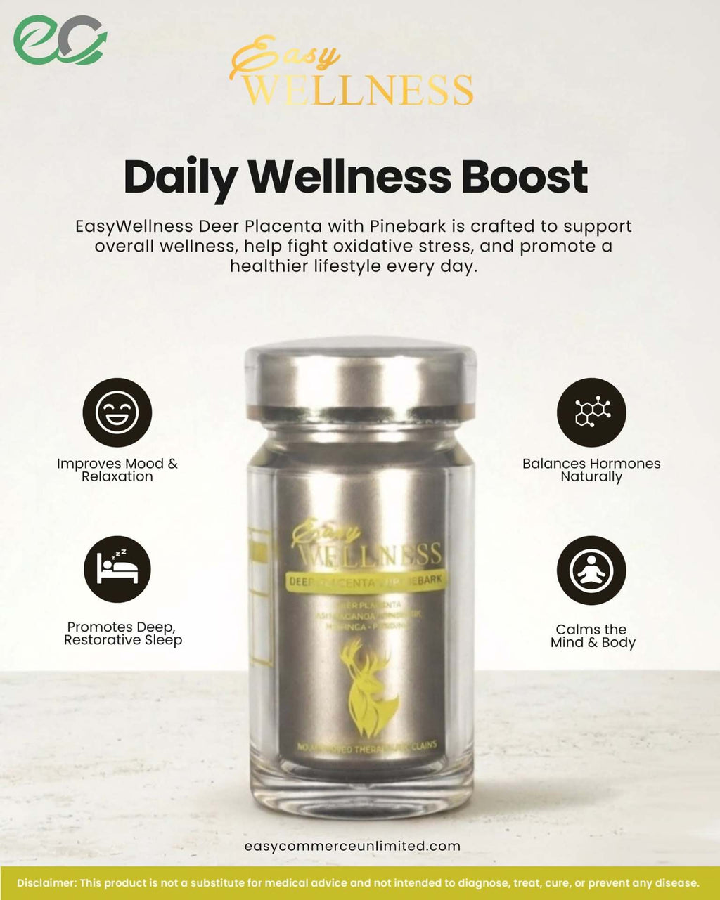Easy Wellness Deer Placenta Stem Cell (60 Capsules)