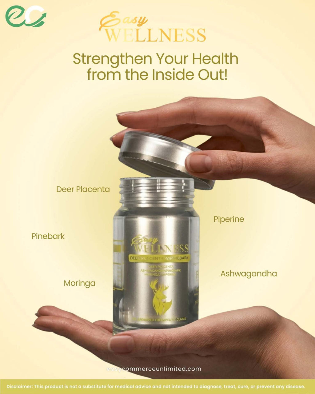 Easy Wellness Deer Placenta Stem Cell (60 Capsules)