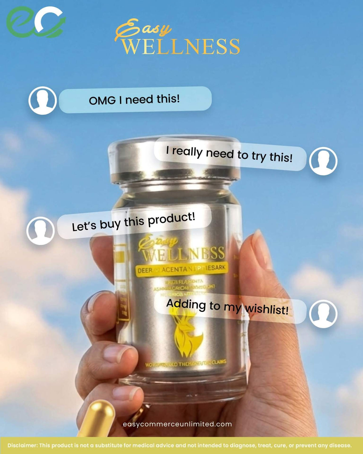Easy Wellness Deer Placenta Stem Cell (60 Capsules)